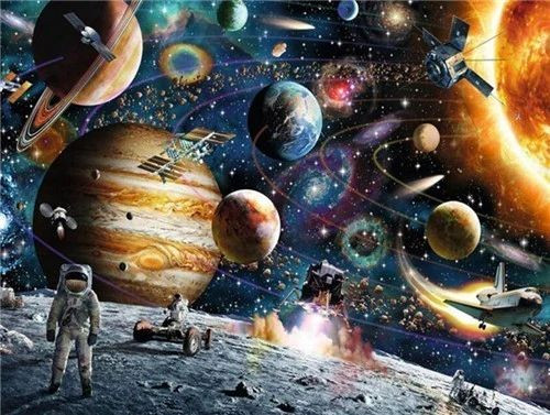 Aperçu du résultat final du diamond painting Planètes : L'Exploration Galactique.