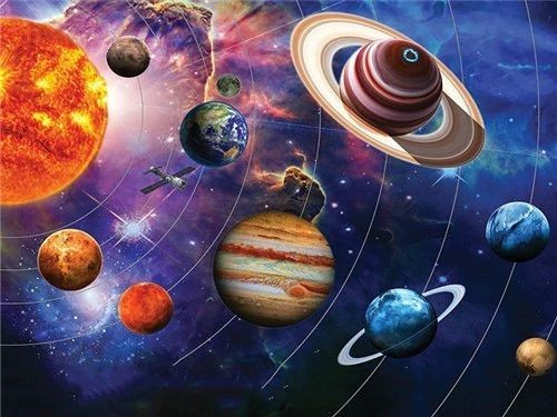 Aperçu du résultat final du diamond painting Planètes : L'Univers en Mouvement.