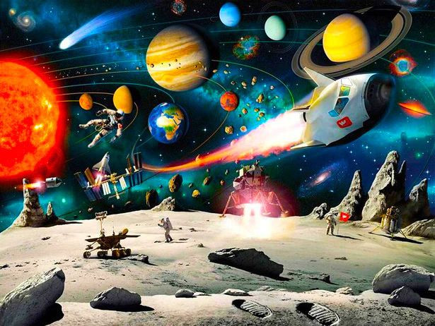 Aperçu du résultat final du diamond painting Planètes : L'Odyssée de l'Espace.