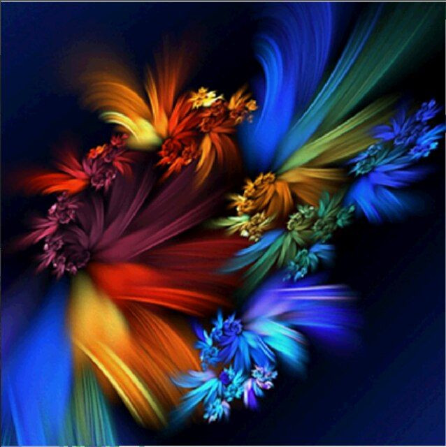 Preview van het eindresultaat van de diamantschildering Floral Fireworks.