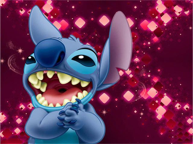 Vorschau des Endergebnisses des Diamantgemäldes Stitch: Malicious Laughter.