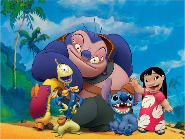 Preview of the final result of the diamond painting Lilo & Stitch: Ohana.