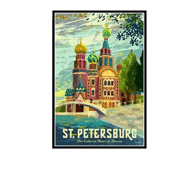 Aperçu du résultat final du diamond painting Vintage Landscape St.petersburg.
