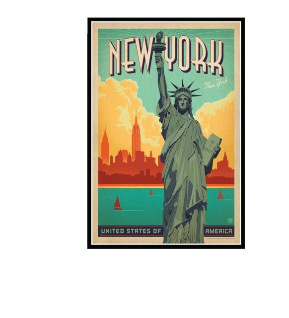 Aperçu du résultat final du diamond painting Vintage New York.