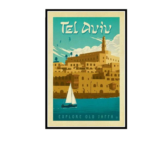 Aperçu du résultat final du diamond painting Vintage Tel Aviv Landschaft.