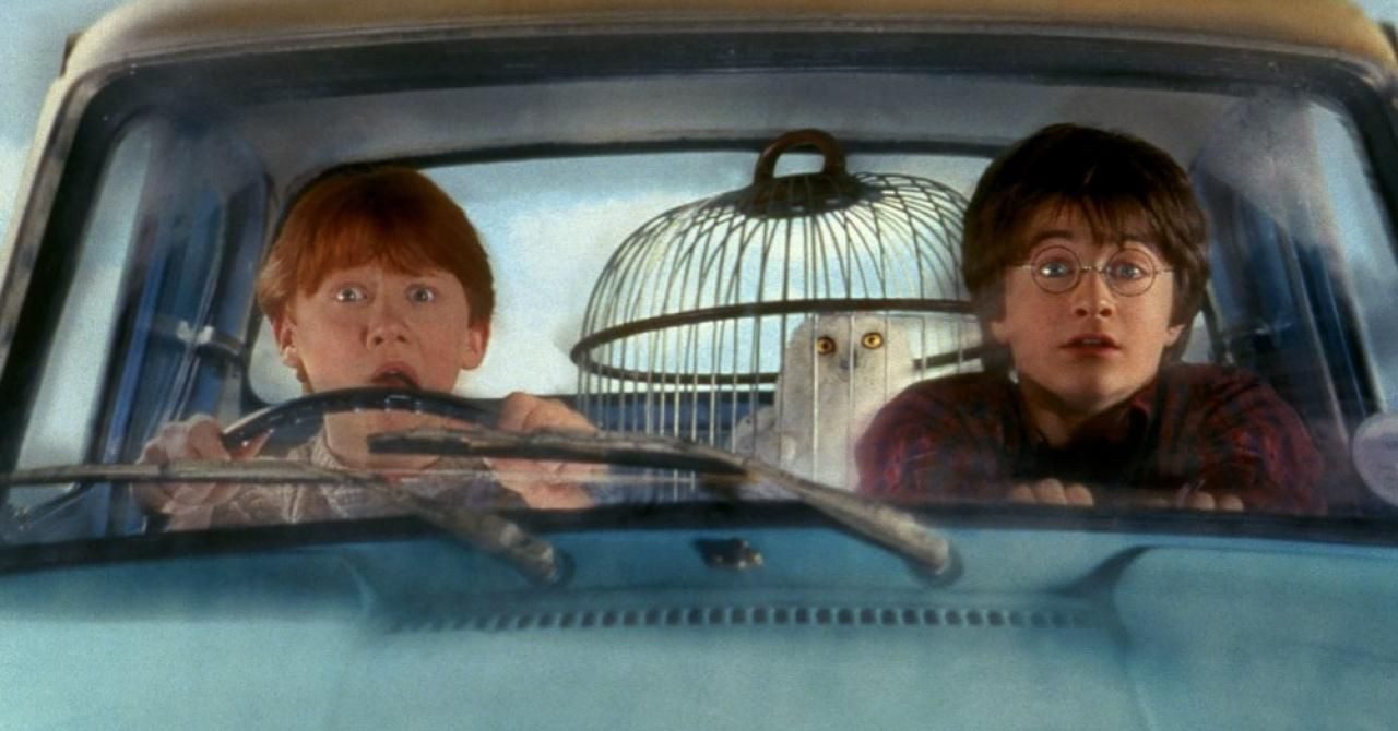Aperçu du résultat final du diamond painting Harry Potter : La Voiture Volante.