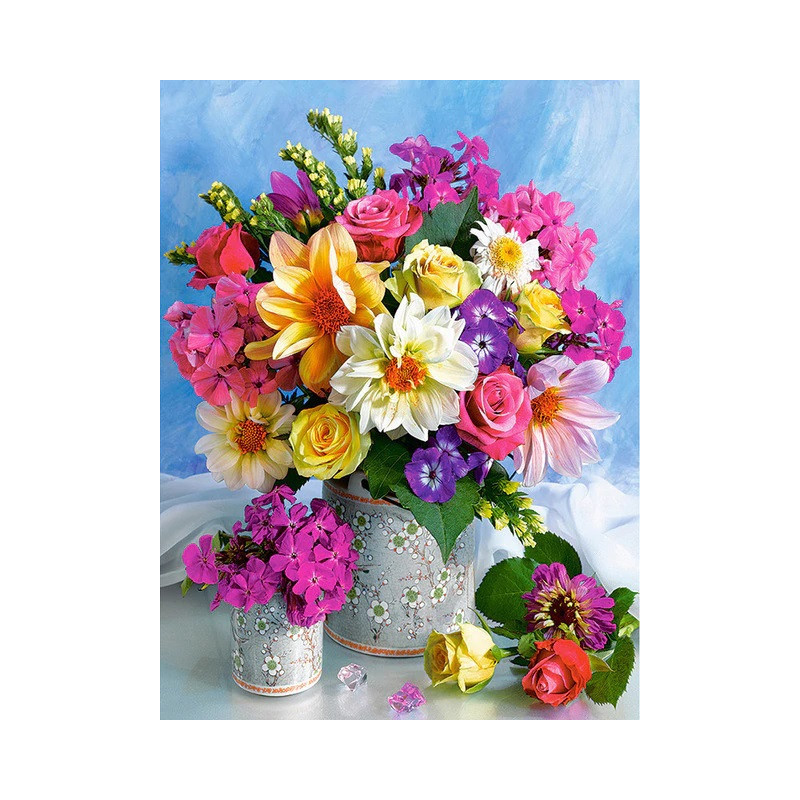 Diamond Painting Bouquet de Printemps Multicolore — résultat final