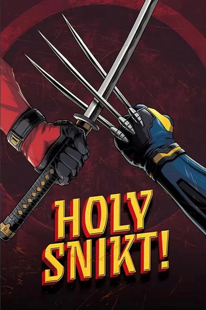 Aperçu du résultat final du diamond painting Deadpool vs Wolverine Marvel Epic Fight.