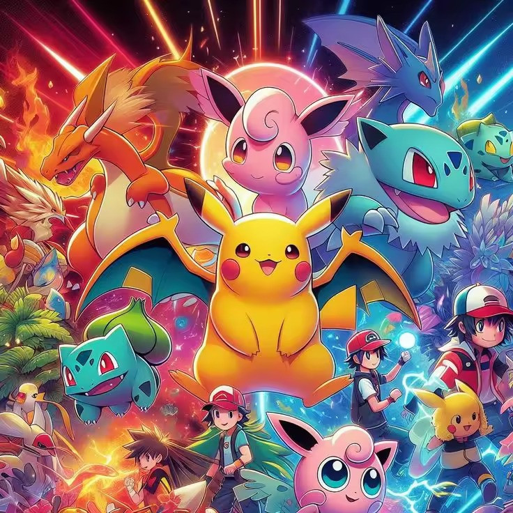 Vorschau des Endergebnisses des Diamantgemäldes „Pokémon Saga of Champions“.