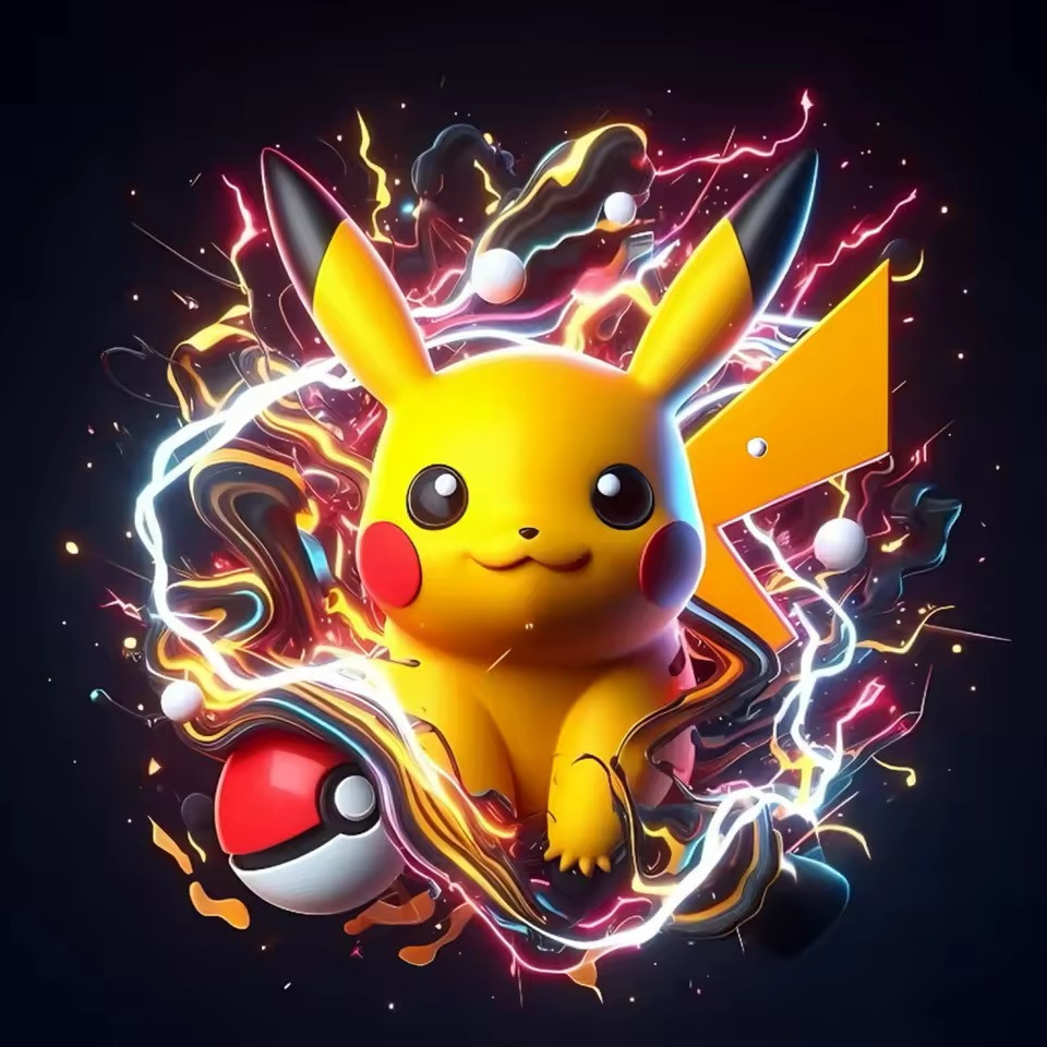 Vorschau des Endergebnisses des Pikachu Energy Flow-Diamantgemäldes.