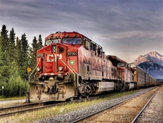 Aperçu du résultat final CP 9710 Freight Train in the Rockies.