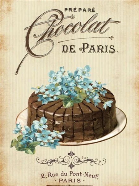Aperçu du résultat final Vintage Paris Chocolate Cake.