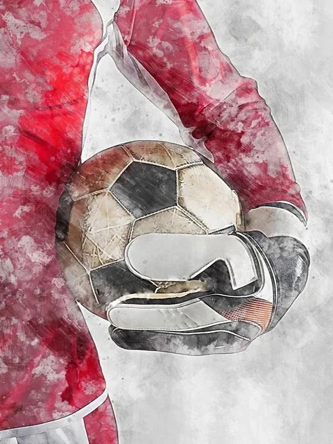 Aperçu du résultat final Gardien de But sous l'Éclaboussure Aquarelle.