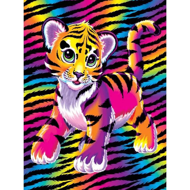 Aperçu du résultat final Psychodelic Baby Tiger - Pop Art Diamantmalerei.