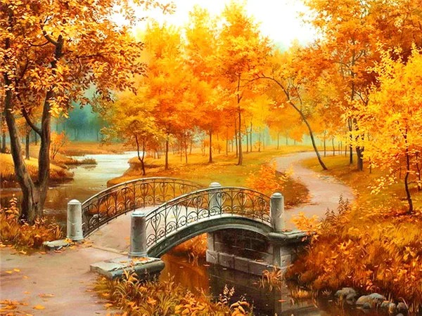 Aperçu du résultat final Autumn Bridge in Vibrant Colors.