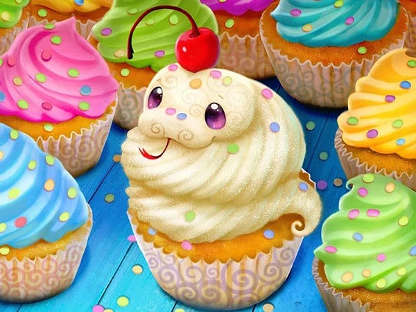 Aperçu du résultat final Happy Confetti Cupcakes.