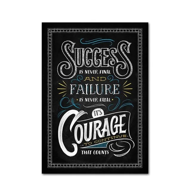Aperçu du résultat final Motivational Chalk Art Quote: The Courage to Continue.