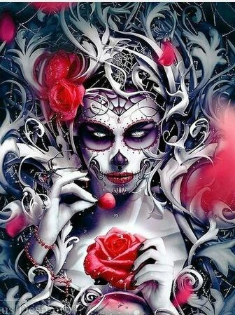 Aperçu du résultat final Calavera met Rode Rozen.