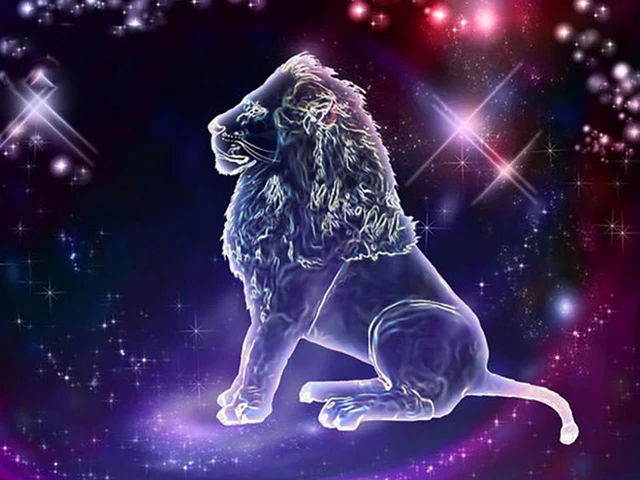 Aperçu du résultat final Lion de Lumière : Constellation Royale en Broderie Diamant.