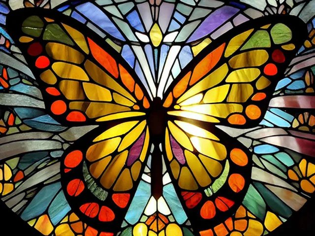 Aperçu du résultat final Stained Glass Butterfly Light.