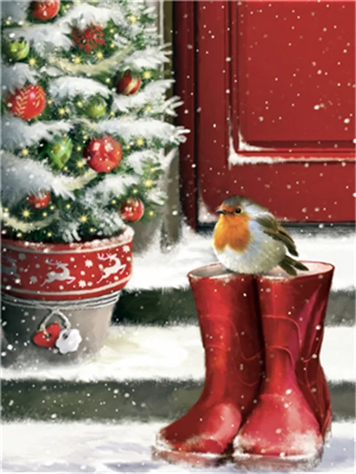 Aperçu du résultat final Robin des Neiges et Bottes de Noël.