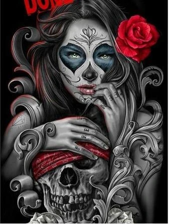 Aperçu du résultat final Calavera aux Yeux Bleus.