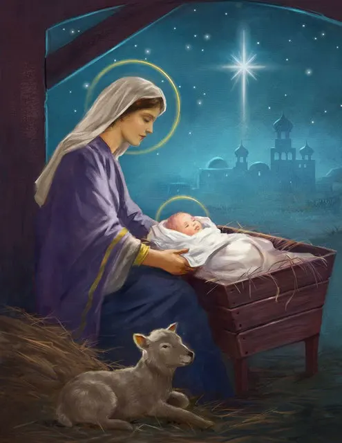 Aperçu du résultat final La Natività: Vergine con Bambino sotto la Stella di Betlemme.