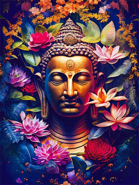 Aperçu du résultat final Bouddha Doré au Jardin de Lotus.