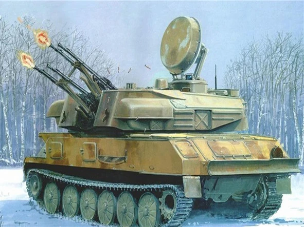 Aperçu du résultat final Tempête de Sable : ZSU-23-4 Shilka en Hiver.