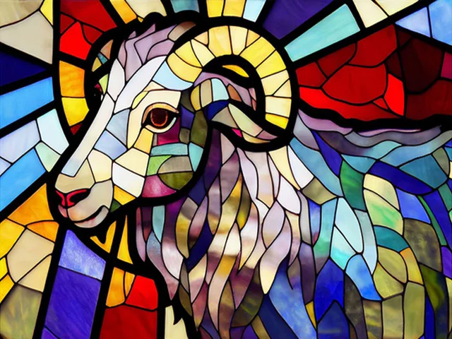 Aperçu du résultat final Celestial Stained Glass Ram.