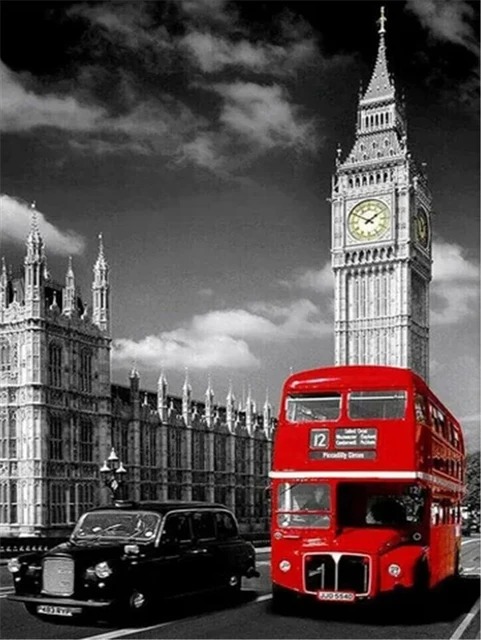 Aperçu du résultat final Big Ben und roter Bus: Londoner Kontraste.