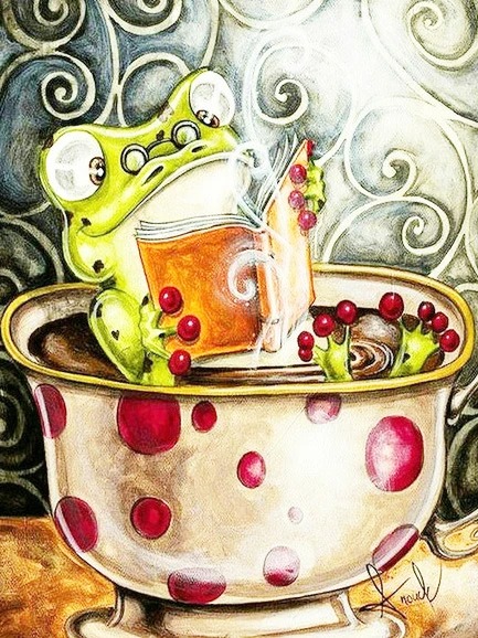 Aperçu du résultat final Lesefrosch in seiner Zaubertasse.