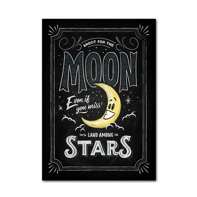 Aperçu du résultat final Ziele auf den Mond: Inspirierende Schiefertafel.