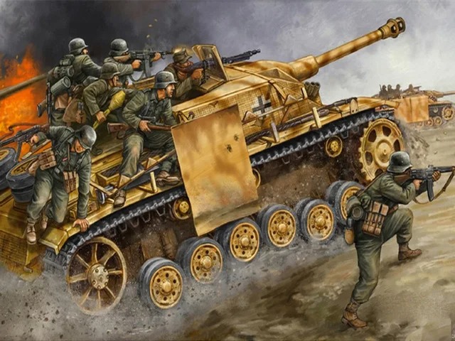 Aperçu du résultat final Desert Assault: Sturmgeschütz III and Infantry.