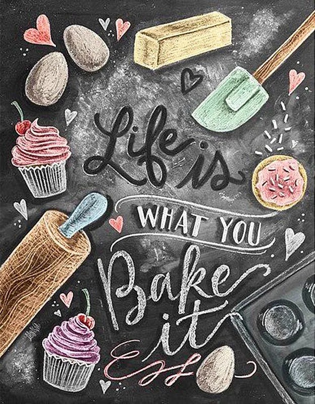 Aperçu du résultat final Life is What You Bake It – Blackboard Pastry.