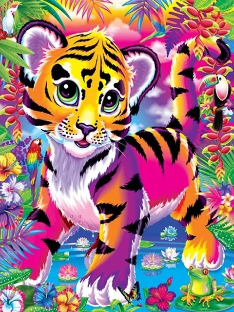 Aperçu du résultat final Psychedelic Tiger Cub in a Fantastical Jungle.