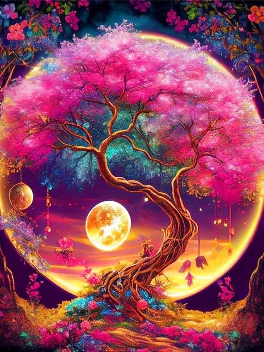 Aperçu du résultat final Albero Sognante con Lune Gemelle.