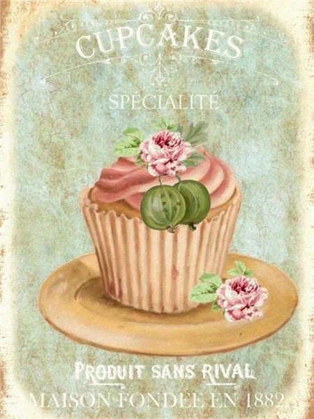 Aperçu du résultat final Vintage Rose Cupcake.