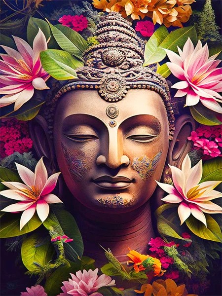 Aperçu du résultat final Friedvoller Buddha im Lotusgarten.