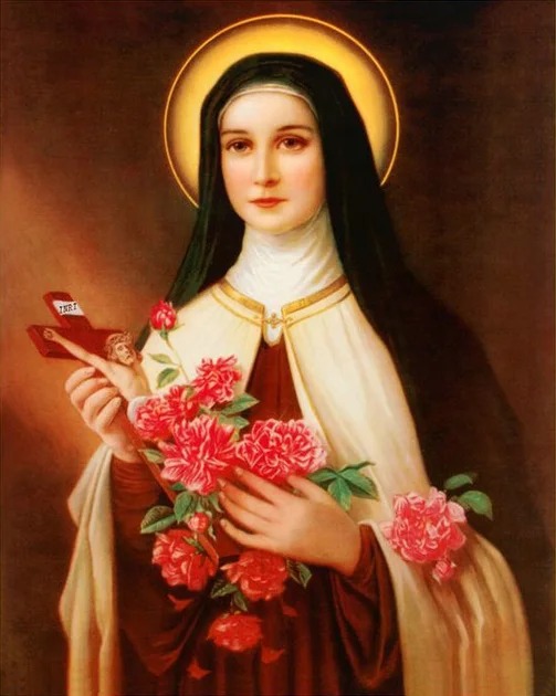 Aperçu du résultat final Sainte Thérèse de Lisieux aux Roses.
