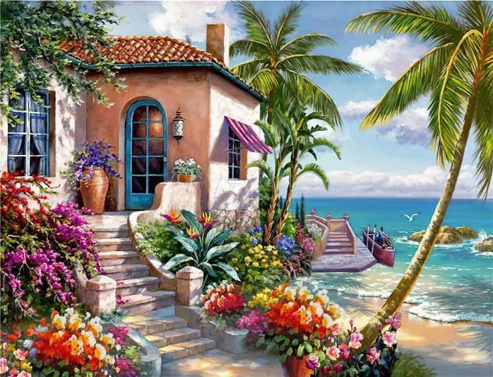 Aperçu du résultat final Mediterrane Villa mit Bougainvillea.