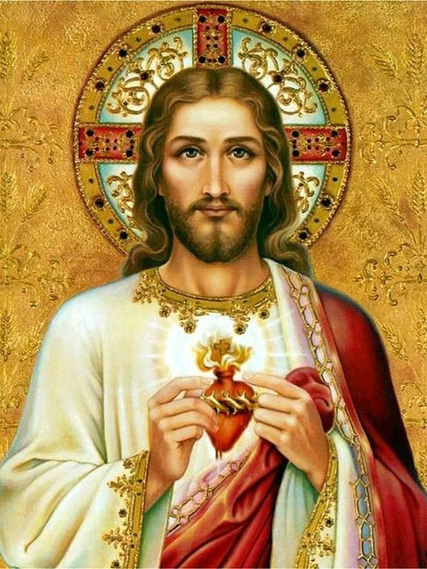 Aperçu du résultat final Portrait Lumineux du Sacré-Cœur de Jésus.