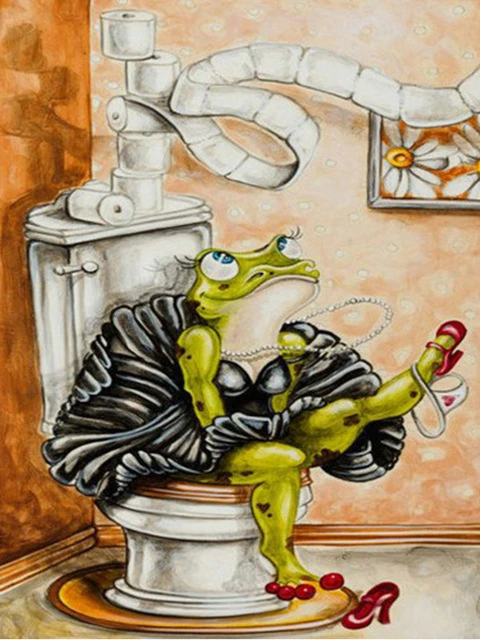 Aperçu du résultat final Grenouille Coquette aux Toilettes.