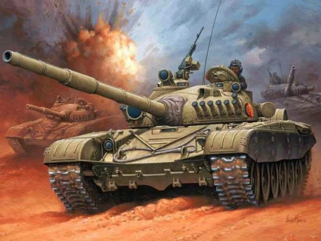 Aperçu du résultat final Battle Tank in the Desert Storm.