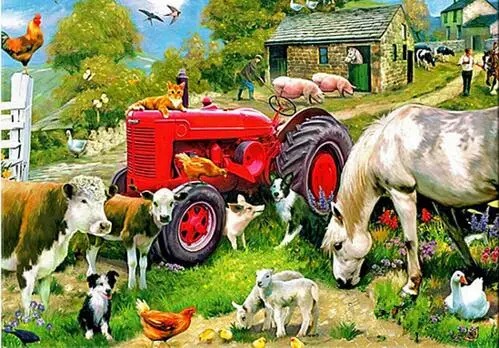 Aperçu du résultat final Red Tractor and Farm Animals.