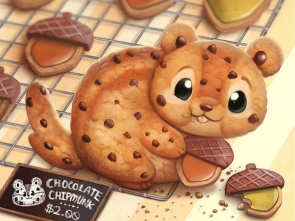 Aperçu du résultat final Chocolate Chip Cookie Chipmunk.