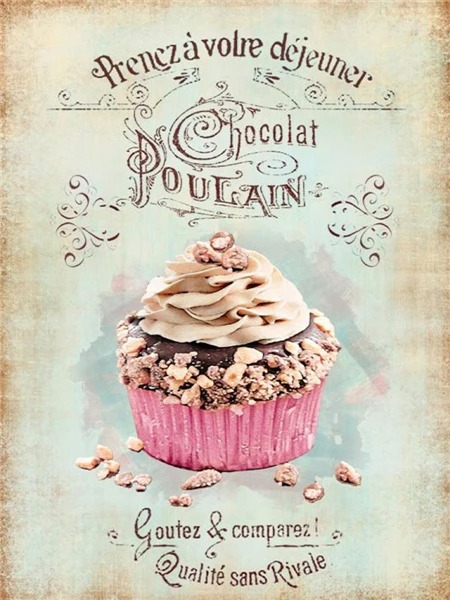 Aperçu du résultat final Vintage Poulain Chocolate Cupcake.