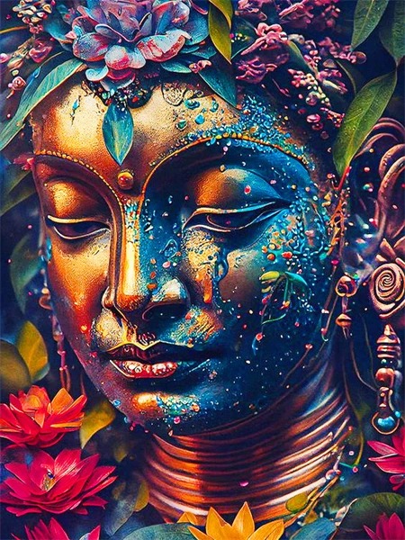Aperçu du résultat final Buddha Sereno con Fiori di Loto.