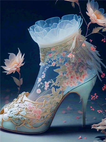 Aperçu du résultat final Traumschuh mit ätherischen Blumen.