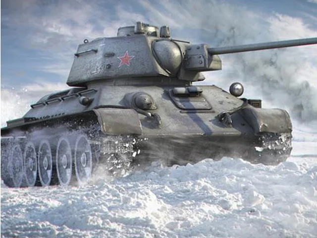 Aperçu du résultat final T-34 sovietico nella neve.